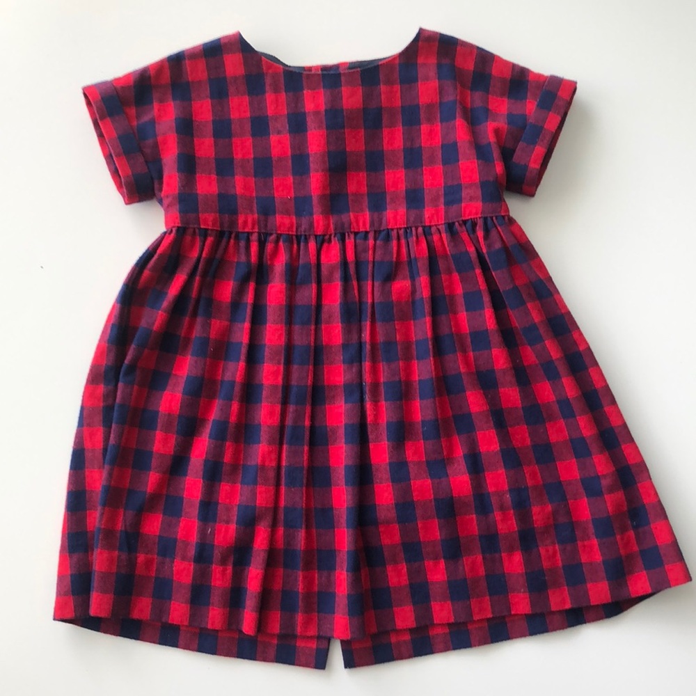 Red & Blue plaid flannel Toddler dress!